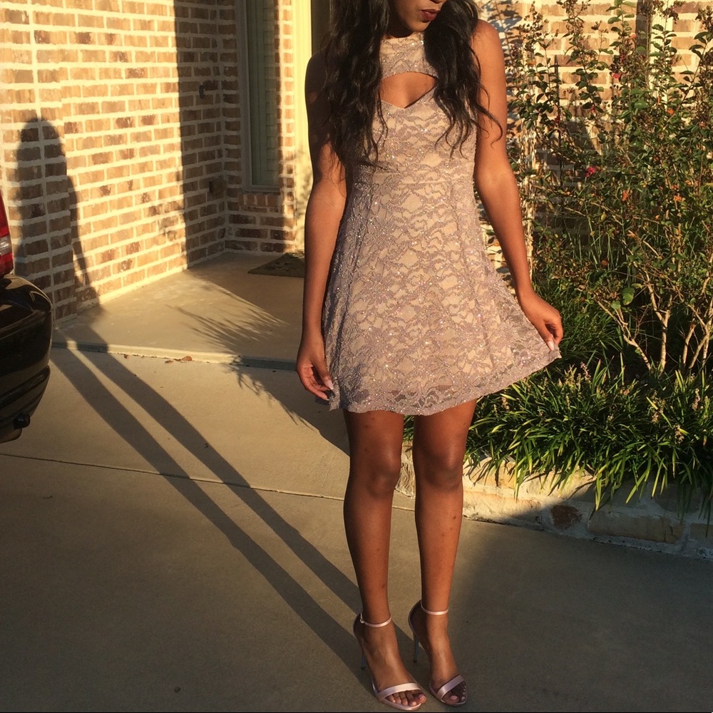Beige Homecoming Dress
